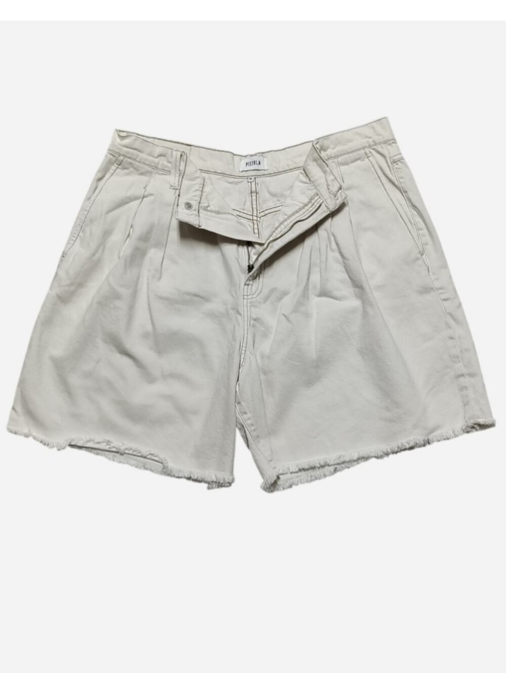 NWT Pistola Layne Pleated High Waist A-Line Denim White / Bone Shorts Women's 32 - Picture 6 of 12